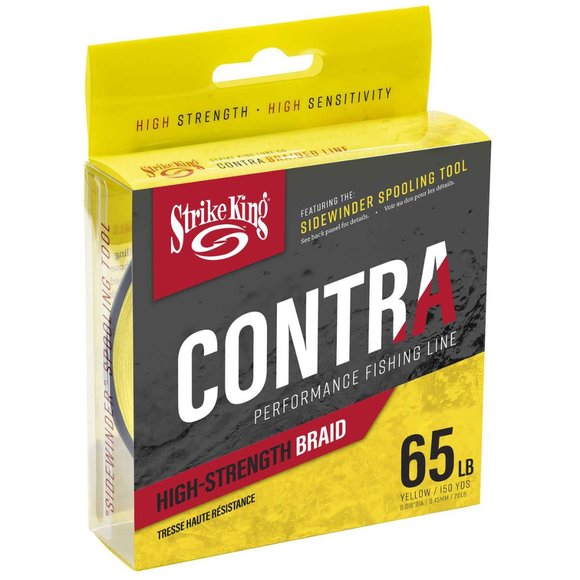 Strike King Contra Performance Braided Fishing Line - 65lb, Yellow, 150yds NEW - Picture 2 of 2